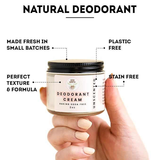ECO ROOTS Natural Deodorant for Women & Men | Organic Deodorant Cream Non Aluminum | Baking Soda Free Healthy Deoderant for Body & Private Parts | All Vegan Pit Paste Zero Sweat Scent Free