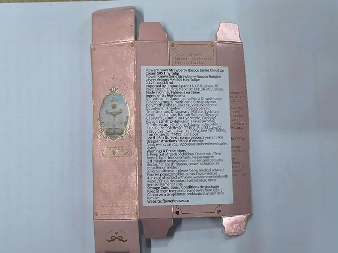 Flower Knows Strawberry Rococo Cloud Lip Cream,Long Lasting Warm Pink Matte Lipstick,Hydrating Lip Stain,Transfer & Smudge Proof Velvet Liquid Lipstick for Girls&Women,0.12 Fl Oz(S05 Tiny Tulip)