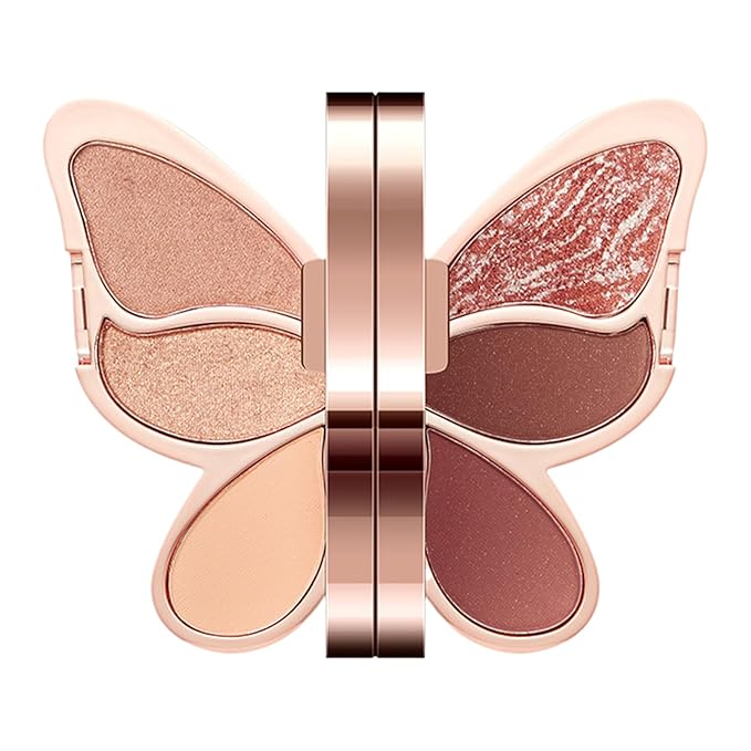 Eye Shadow Palette, 6 Colors Makeup, Waterproof Matte Shimmer, Glitter Pigmented Eyeshadow, Colorful Eye Cosmetic for Women Girls Daily Party Evening Makeup Look Professional Use