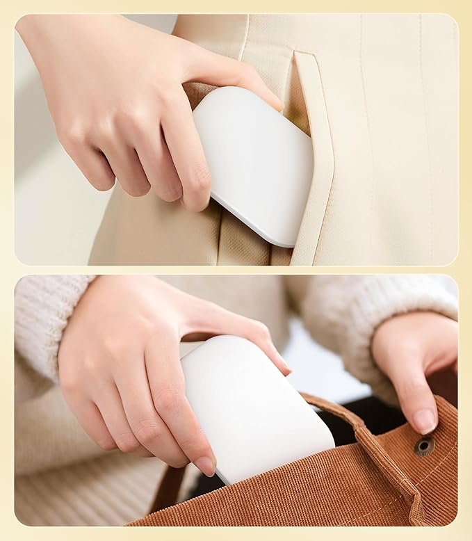 Gospire Lighted Travel Makeup Mirror with Light and Magnification 1X/3X, Stepless Dimming and Three-Color Adjustable Lights, Rechargeable Battery and Compact Size for Purse and Portable Use - White