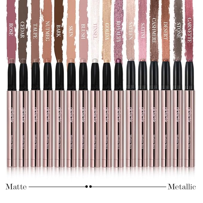 Girlactik Creamy Eyeshadow Stick- Long Lasting and Water-Resistant, Shimmering and Matte Colors Eye Shadow Stick Makeup, Sharpener Included - 2 g / .07 oz (Rose)
