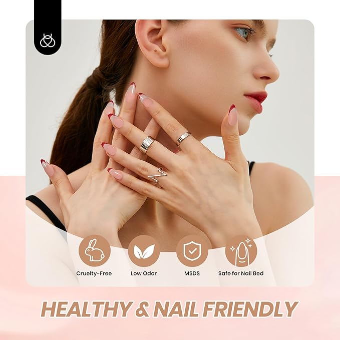 Beetles Sheer Elegance Nude Gel Nail Polish Set - 6 Colors Jelly Gel Polish Kit Milky White Nude Pink Brown Nail Concealer Translucent Effect Soak Off Uv French Nail Art Gift for Women