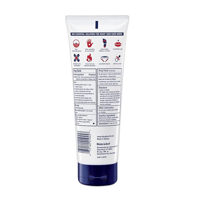 Aquaphor Healing Ointment Advanced Therapy Skin Protectant, Dry Skin Body Moisturizer, 7 Oz Tube