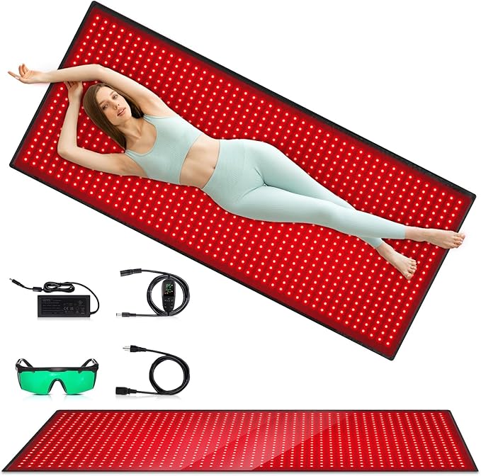 Red Light Therapy Mat for Body, 71"x 31" Red Light Therapy Blanket Red Near Infrared 660nm 850nm Full Body Pad, 1280 LEDs Infrared Light Therapy for Body for Pain Relief, Improved Sleep