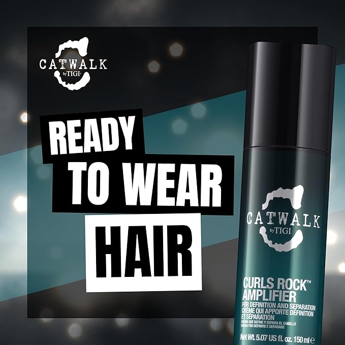 TIGI by Catwalk Curls Rock Amplifier - Premium Curly Hair Cream - For Curl Hold & Frizz Protection - For Wavy & Curly Hair - Finish on Wet Hair & Air Dry - 5.07 fl oz (3 Pack)