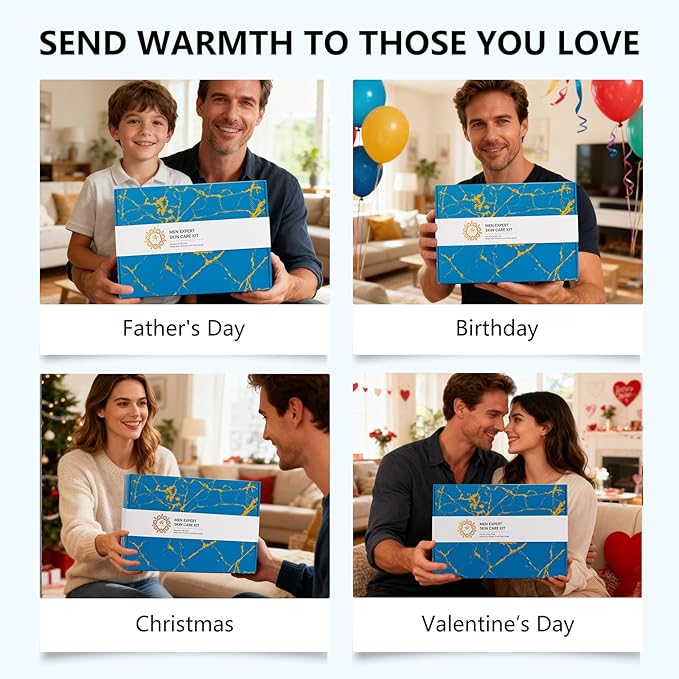 Christmas Gifts for Men, 30 Pcs Men Facial Skin Care Set, Luxury Bath & Beard Gift Set, Spa & Self-Care Gift, Clay Mask, Cleanser, Beard Oil, Cologne, Birthday, Valentines, Father Day, Boyfriend