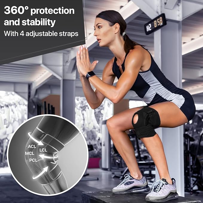 DR. BRACE ELITE Knee Brace with Side Stabilizers & Patella Gel Pads for Maximum Knee Pain Support and fast recovery for men and women-Please Check How To Size Video (Pluto, Large)