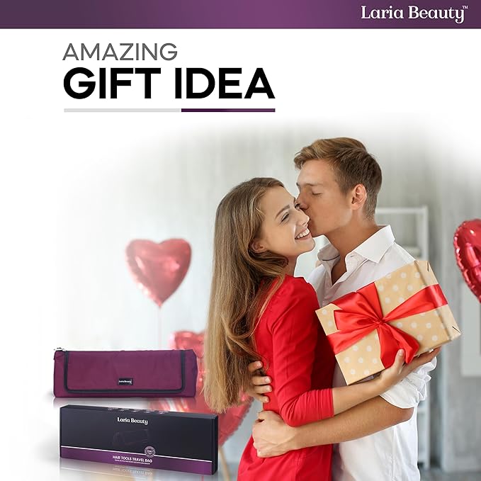 2-in-1 Hot Hair Tools Travel Bag, Removable Heat-Resistant Silicone Mat, Clear Pockets for Accessories, Protects Surfaces from Burns, Ideal for Curling & Flat Irons, Includes Heat-Resistant Glove