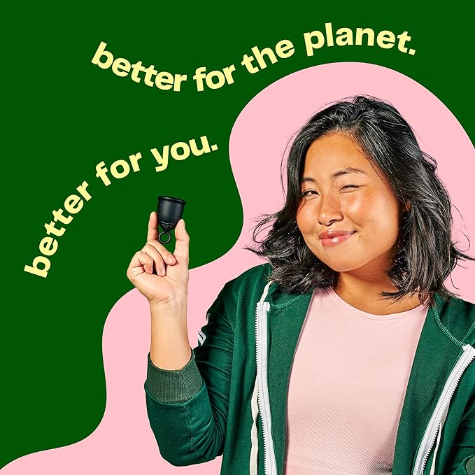 Viv for Your V Large Premium Menstrual Cups for Heavy Flow, Pull Tab Ring Stem Easy Removal, Soft Tampon Alternative, Comfortable 12 Hour Wear, Medical-Grade Silicone Reusable Period Cup