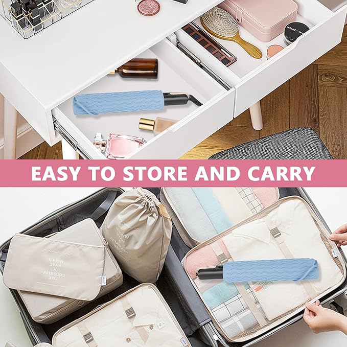 Larger Size Silicone Heat Resistant Mat for Curling Irons, Flat Irons, Hair Straightener and Other Hair Styling Tools, Portable Hot Tools Pad Cover for Travel Vanity Salon(12.0" x 9.0")