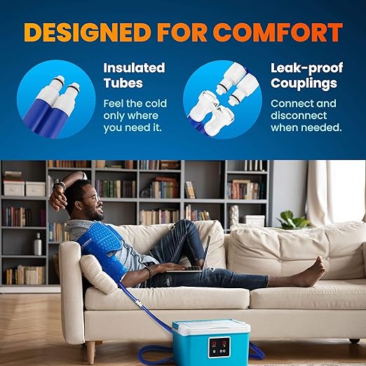 Cold Therapy System with Large Shoulder Pad — for Post-Surgery Care, Rotator Cuff Tears, Swelling, Sprains, Inflammation, and Other Injuries — Wearable, Adjustable, Ergonomic — Cryotherapy Freeze Kit