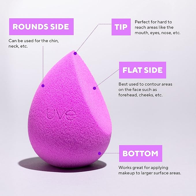 UVé Beauty Makeup Sponge - Helio Sponges Makeup Blender for Foundation, Powder & Cream Application - Vegan & Cruelty-Free Makeup Sponges for Blending & Face Sponges for Cleansing