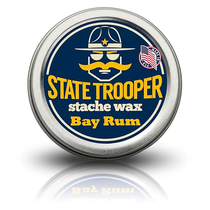 Mustache Wax - Medium Hold - Bay Rum Scent - Two Ounce Tin