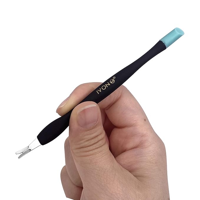 IVON 3 Pack Cuticle Trimmer Pusher Remover, Rubber Tip Gentle on Nail Bed