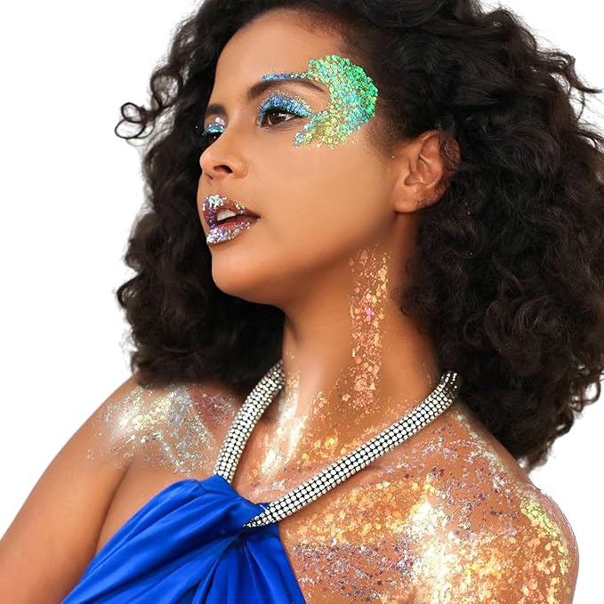 Teenitor Body Glitter Gel Face Glitter Makeup Festival Glitter, 12 Colors Face and Body Glitter Gel, Hair Glitter