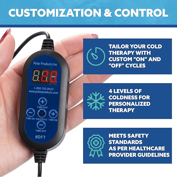 Polar Active Ice Hip-Extended Coverage Cold Therapy Ice Machine System with 12.5"x22.5" Therapy Compression pad, Programmable Timer, 16 Qt. Cooler, Quiet Pump, Strong Cryotherapy Pain Relief Treatment