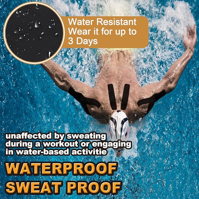 Kinesiology Tape,4Roll Waterproof Muscle Support Adhesive Sport Tape,|3in x 5.5yd|Medical Grade Cotton Elastic Athletic Tape for Muscle Pain Relief & Joint Support, Breathable K Tape (Uncut-Mixed)