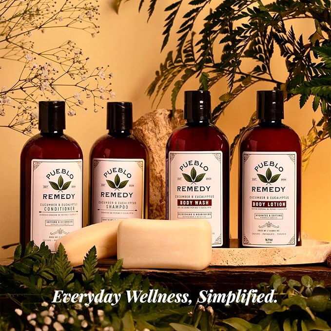 Pueblo Remedy Conditioner, Cucumber & Eucalyptus – Softening & Nourishing Hair Detangler, Vegan & Cruelty-Free, 16.9 Oz