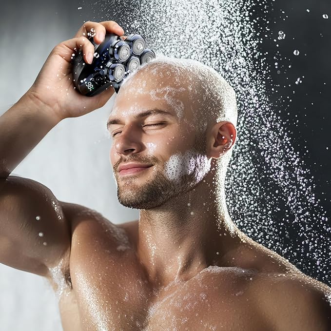 Head Shavers for Bald Men: Upgraded Detachable Head Shaver - IPX7 Waterproof Wet or Dry Electric Razor for Men - 7D LED Display Rechargeable Shaving Grooming Kit with Type-C Charge