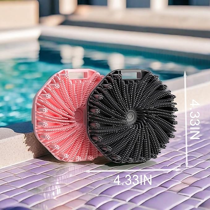 Silicone Body Scrubber, Exfoliating Body Scrubber for Sensitive Skin, Non-Slip Shower Scrubber for Body, Silicone Body Brush for Showering, Charcoal, Effective Showering Exfoliation, Gentle Massage