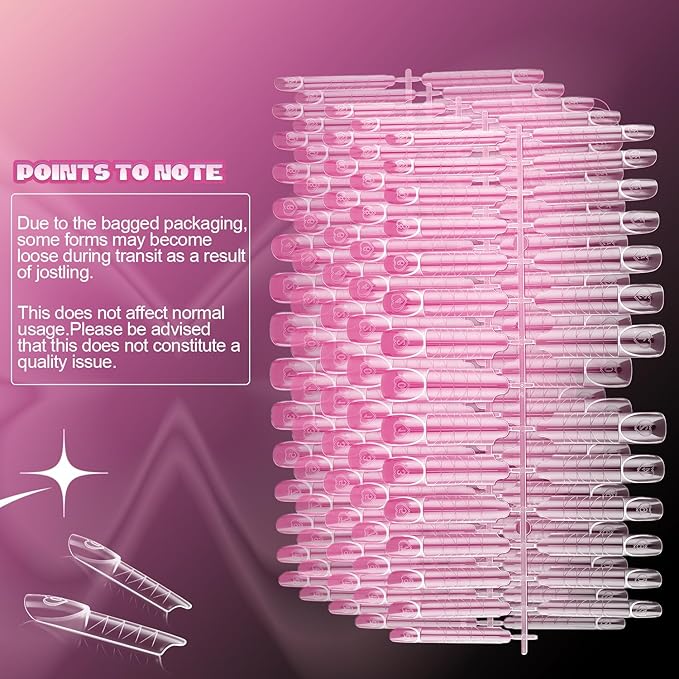 3D French Dual Forms, 150Pcs Nail Mold for Quick Extension, 15 Size Reusable, Salon Nail Art DIY Tools