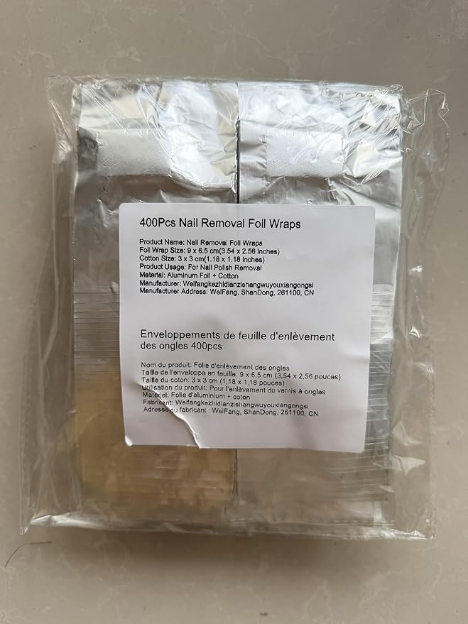 400Pcs Nail Polish Remover Gel Nail Foil Wraps Aluminium Soak Off Foils Cotton Pads Gel Nail Polish Wraps Removal Tool Finger Nail Polish Remover with Lint-Free Lager Cotton Pad