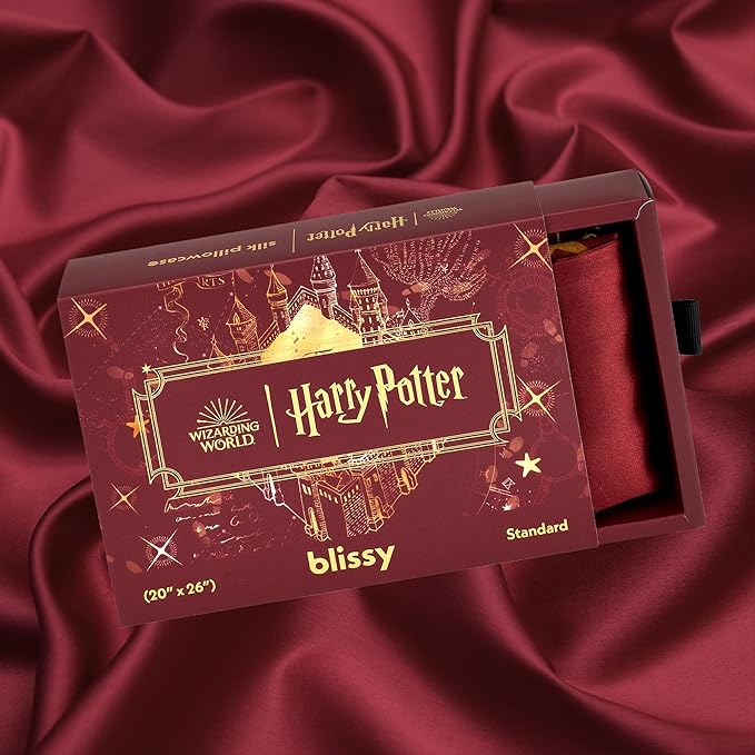 Blissy Silk Pillowcase - 100% Pure Mulberry Silk - 22 Momme 6A High-Grade Fibers - Silk Pillow Cover for Hair & Skin - Regular, Queen & King (Harry Potter - Marauder's Map, King)