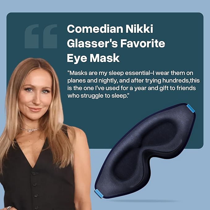 MyHalos® Sleep Mask – 3D Blackout Eye Mask for Women & Men, Side Sleepers, Zero Pressure Memory Foam Eyelash Friendly, Breathable,Award-Winning Sleep Aid for Travel (Navy Blue, 1 Count (Pack of 1))