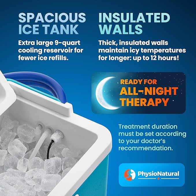 Cold Therapy System, Pain Relief for Post-Surgery Recovery, Adjustable Knee Pad - Programmable Ice Therapy Machine, Continuous Cryotherapy - for Swelling, Sprains, and Other Injuries