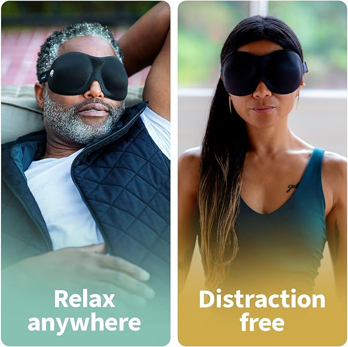 Nidra Contoured Sleep Mask for Side Sleepers – Zero Pressure Fit, Light Blocking Eye Shade for Sleeping & Travel – Purple, Standard Size