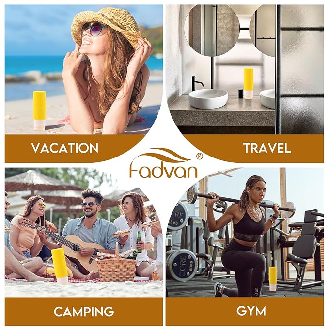 FADVAN Travel Bottles for Toiletries, 3.3oz Tsa Approved Travel Size Containers, BPA Free Leak Proof Toiletry Bottles, Refillable Easy to Squeeze and Clean (Macaron)