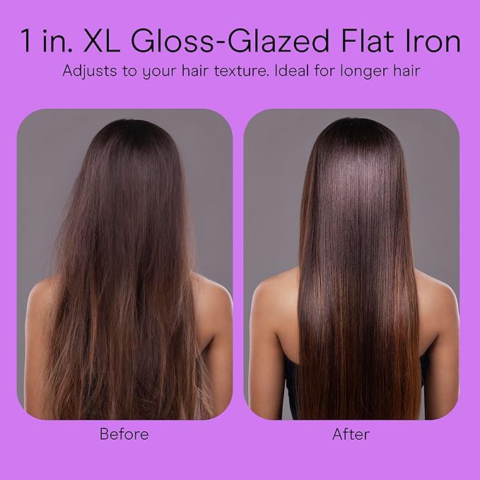 Infiniti PRO CONAIR Tourmaline Ceramic 1-Inch XL Flat Iron Digital Hair Straightener, 1-Inch XL Flat Iron to Straighten or Curl, 5 Heat Settings, for All Hair Types and Textures, Dark Gray