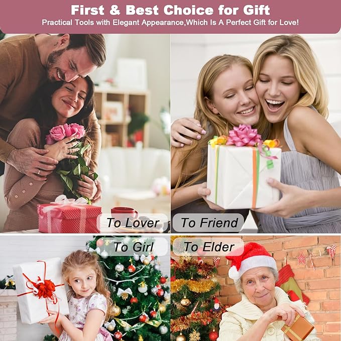 Premium Manicure Set, 7 in 1 Professional Nail Clippers Scissors Pedicure Kit, Stainless Steel Cuticle Nail Care Tools with Luxurious Travel Case, Portable Manicure Grooming Kit Gift for Women