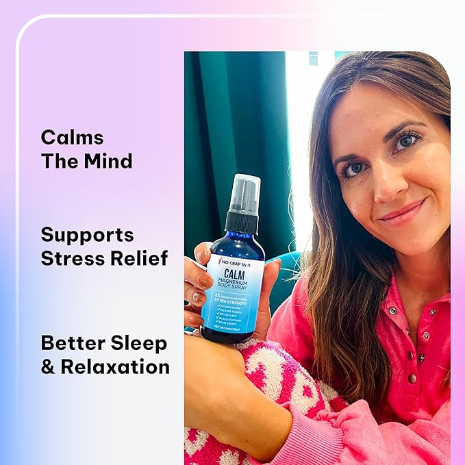 No Crap In It Calm Magnesium Spray Triple Magnesium Power: All Natural Magnesium Chloride, Glycinate, Sulfate-4oz