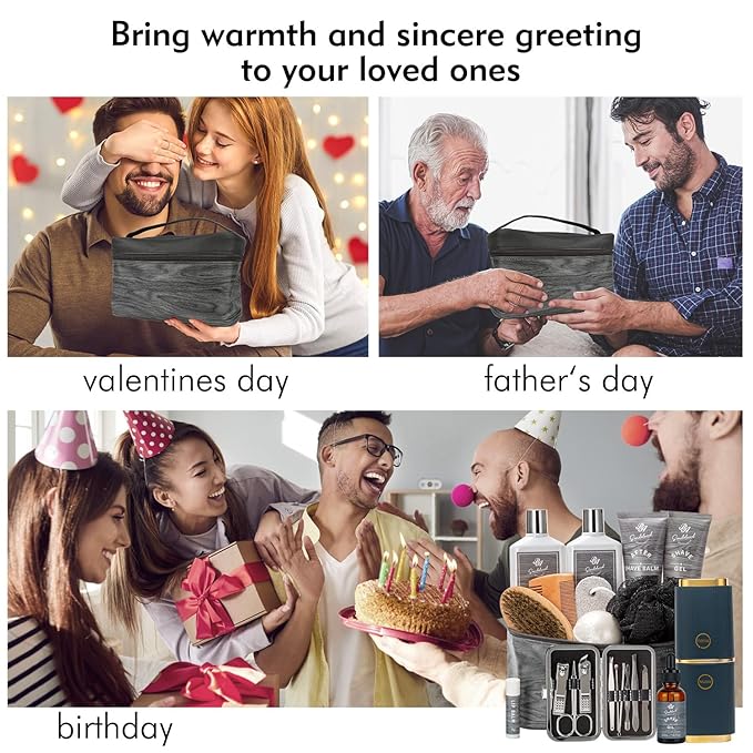 Valentines Day Gifts for Men, 14 Pieces Grooming Set, Hydrating Skin Care Set, Beard Kit Spa Set, Bath & Body Care Kit, Boyfriend, Dad, Anniversary Gifts, Birthday, Christmas, Father's Day