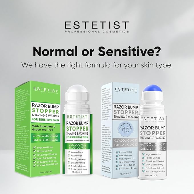 ESTETIST Razor Bump Solution Roll-On, Ingrown Hair & Razor Burn Care Serum, After Shave Roller for Bikini Area, Face, Neck, Underarm & Legs, Skin-Soothing Post Shave Care