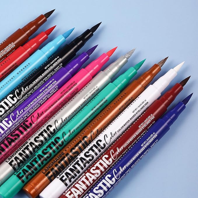 LANGMANNI 4 Colors Matte Liquid Eyeliner Set, Neon Colorful Pigmented With Long-lasting, Smudgeproof & Waterproof Eye Liner Makeup for Bold & Stunning Looks - Gift for Girls(9+10+11+12)