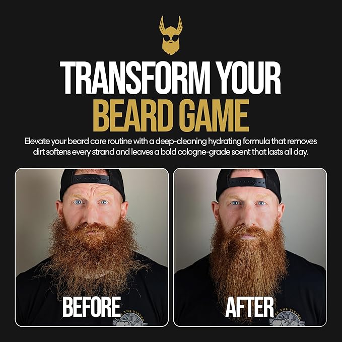 The Beard Struggle Radiance Beard Wash – Gold Collection, Asgardian Secret – Cleanse, Nourish & Soften – Beard Cleanser for Men (8 fl oz)