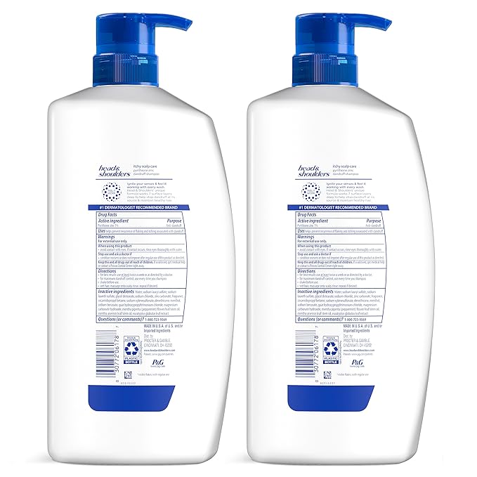 Head & Shoulders Anti-Dandruff Shampoo and Conditioner, with Eucalyptus for Itchy Scalp Care 2-in-1 Twin Pack, 1% Pyrithione Zinc, Flake Control and Refreshed Scalp, 32.1 fl oz Each
