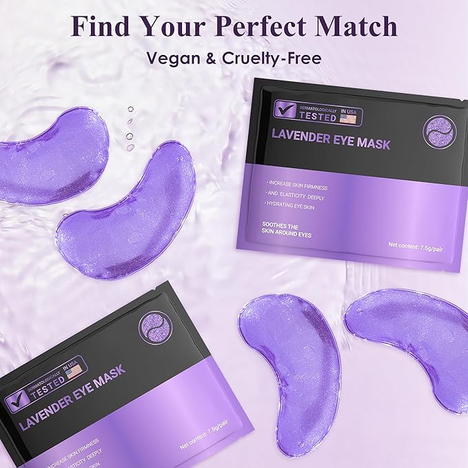Under Eye Patches (30 Pairs), Under Eye Mask for Puffy Eyes and Dark Circles, Eye Masks with Collagen, Relieves Pressure and Reduces Wrinkles, Revitalises and Refreshes Your Skin, Lavender