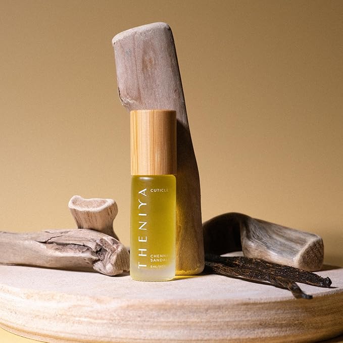 Cuticle Oil for Nail Strengthening and Growth – Hydrating, Vegan, Organic Formula with Jojoba & Vitamin E | 3 Signature Fragrances | 5mL Roll-On (0.17 Fl Oz, Sandalwood Fragrance)