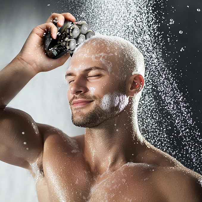 Head Shavers for Bald Men: Upgraded Detachable Head Shaver - IPX7 Waterproof Wet or Dry Electric Razor for Men - 7D LED Display Rechargeable Shaving Grooming Kit with Type-C Charge (Dark Coffee)
