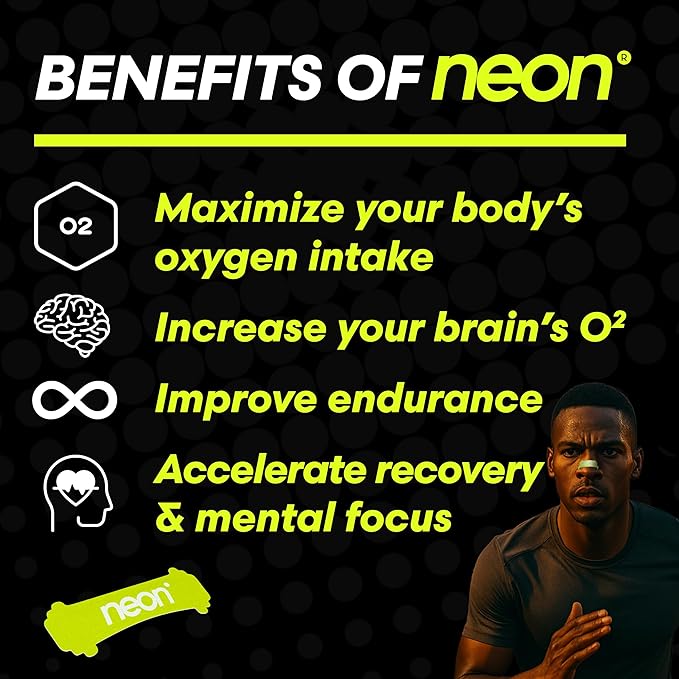 Nasal Strips (60 Count) - Oil & Sweat Resistant Adhesive - Athletic Nasal Strips for Sport & Nose Strips for Snoring & Sleeping - Nose Strips for Breathing (NEON Green Color)