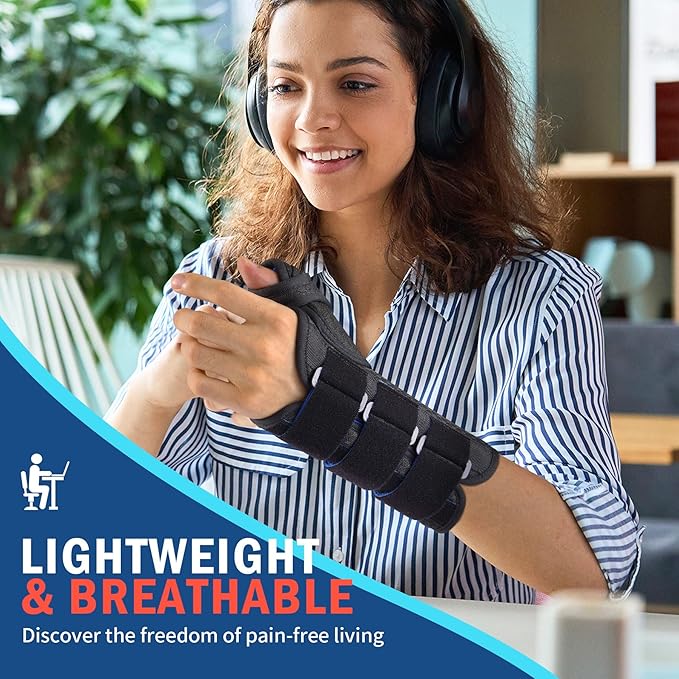 FEATOL 2 Pack Wrist Brace with Thumb Spica Splint for De Quervain's Tenosynovitis, Carpal Tunnel, Tendonitis, Arthritis-Thumb Brace for Pain Relief-Left And Right Hand-Small/Medium