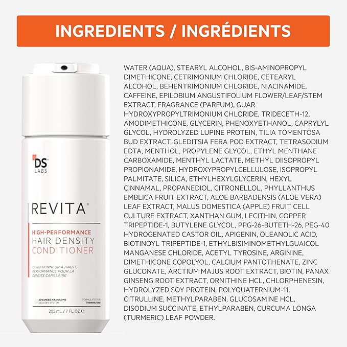 DS Labs Revita Conditioner, 205 mL – Scalp Refreshing Hydration for Fuller Looking, Weightless Hydration, Caffeine, Turmeric, Sulfate & Silicone Free, Color Safe, For Men & Women | High-Performance, Strengthening, Thickening, Volumizing, Fuller