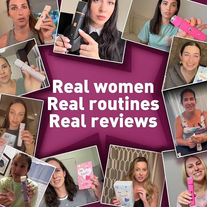 Bikini Trimmer for Women - Wet/Dry Womens Electric Shaver for Legs, Replaceable Body Hair Blade Heads&Hair Remover for Face Head, No Nick, No Cut, No Razor Burn, Purple