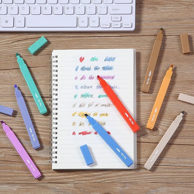 Mr. Pen- Aesthetic Highlighters, 8 Pack, Chisel Tip, Rainbow Rangers, Cute Highlighters Assorted Colors