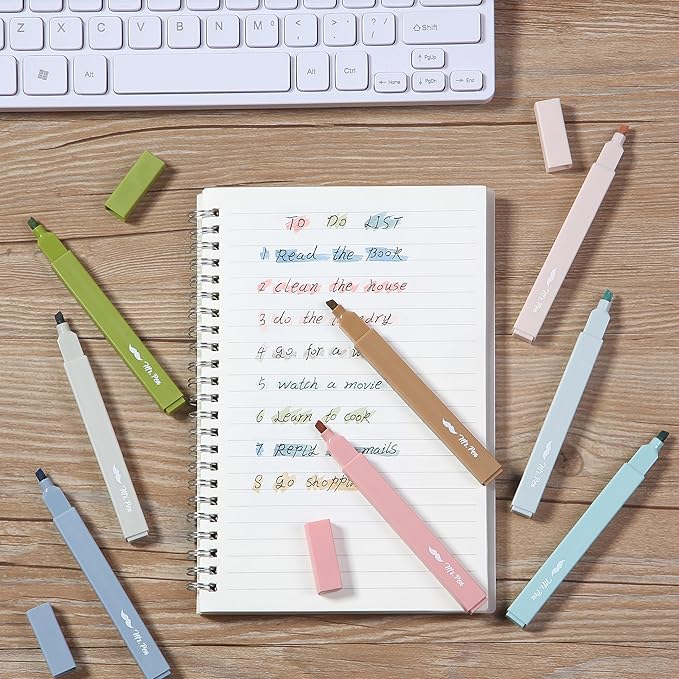 Mr. Pen- Aesthetic Highlighters, 8 Pack, Chisel Tip, Natural Earth, Cute Highlighters Assorted Colors