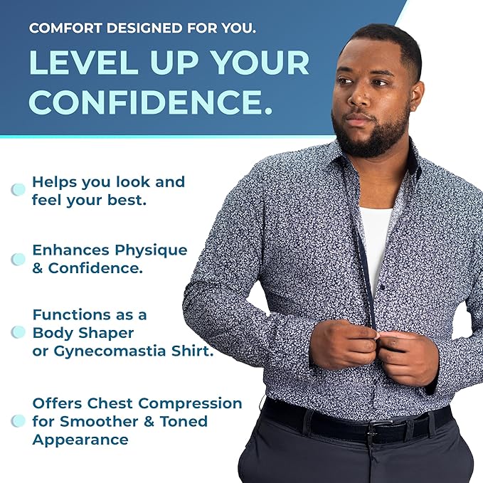 QORE LOGIQ Gynecomastia Compression Shirts for Men - Sleeveless Slimming Undershirts Tummy Control and Body Shaper Tank Top