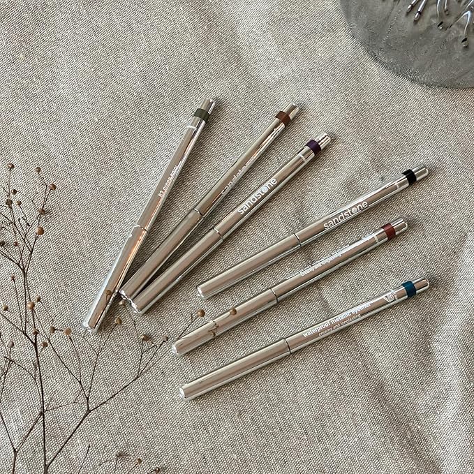 Sandstone Scandinavia Hypoallergenic Waterproof Eyeliner - Fragrance Free Metallic Grey Eye liner - Vegan and Cruelty Free Eye Pencil - Eyeliner Pencil for Sensitive Eyes (Grey Stone)